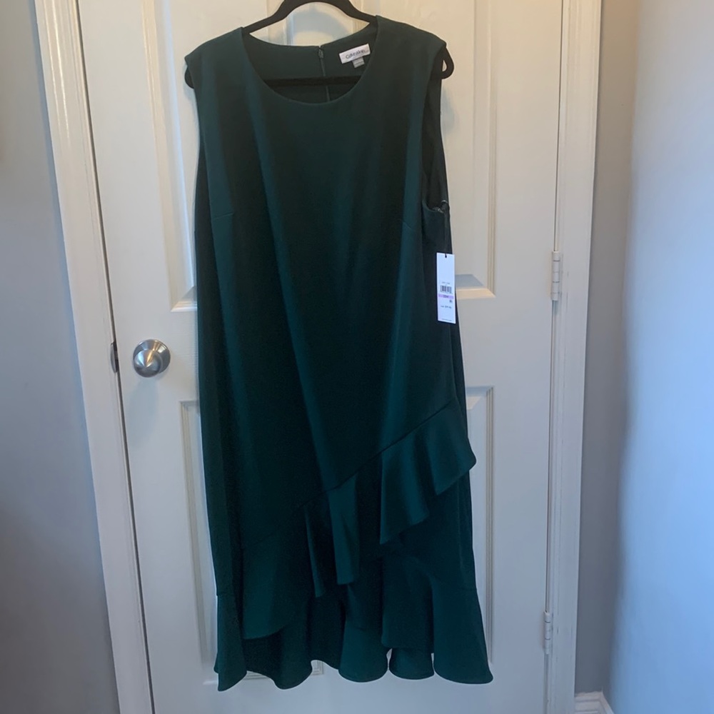 NWT Calvin Klein plus size 22W Green sleeveless Dress